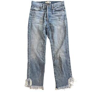 Rivet & Thread straight leg ankle crop light denim jeans womens size 24 madewell